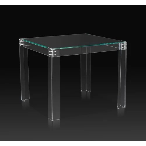 Modern Glass Top Kitchen Table Square Dining Table with Acrylic Legs Clear Acrylic Home Furniture Luxury Modern Dining Room Sets