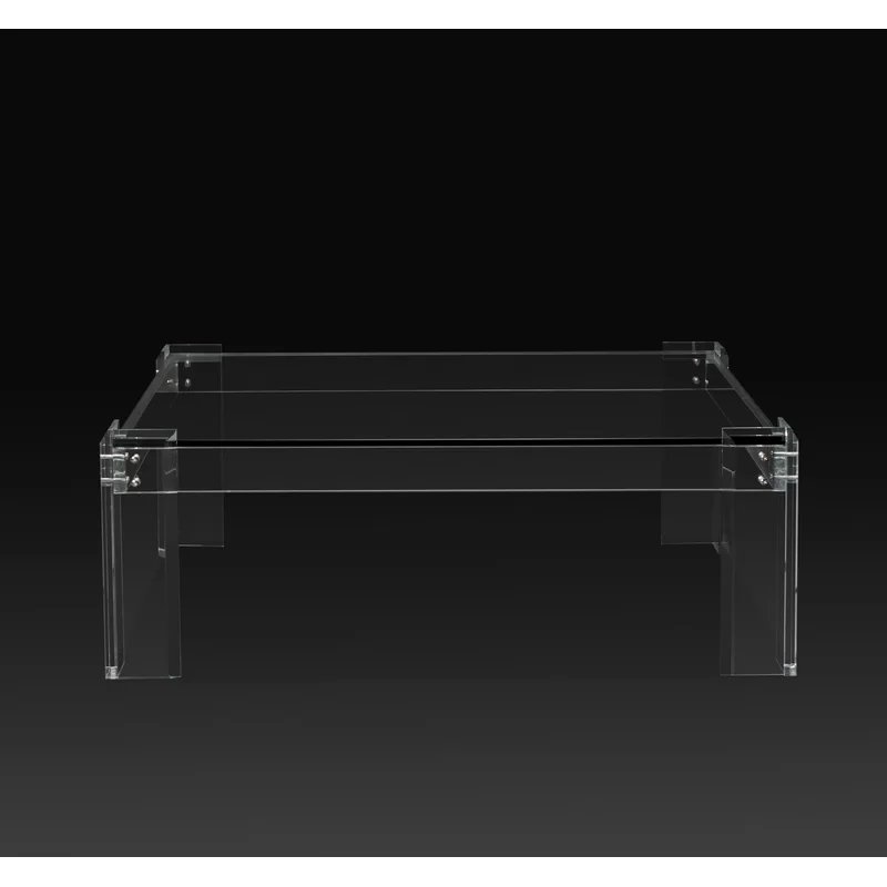 Modern Glass Top Kitchen Table Square Dining Table with Acrylic Legs Clear Acrylic Home Furniture Luxury Modern Dining Room Sets