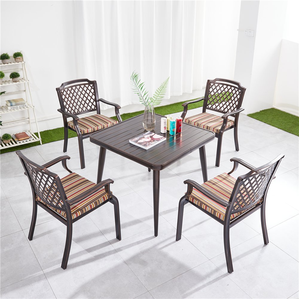 Leisure garden aluminum plastic wood table set Aluminum Light Tables Home outdoor Furniture patio Luxury Dressing Coffee Table