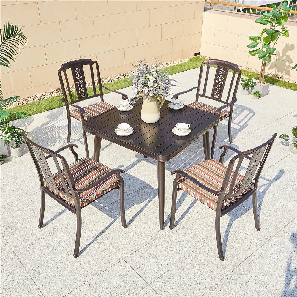 Leisure garden aluminum plastic wood table set Aluminum Light Tables Home outdoor Furniture patio Luxury Dressing Coffee Table