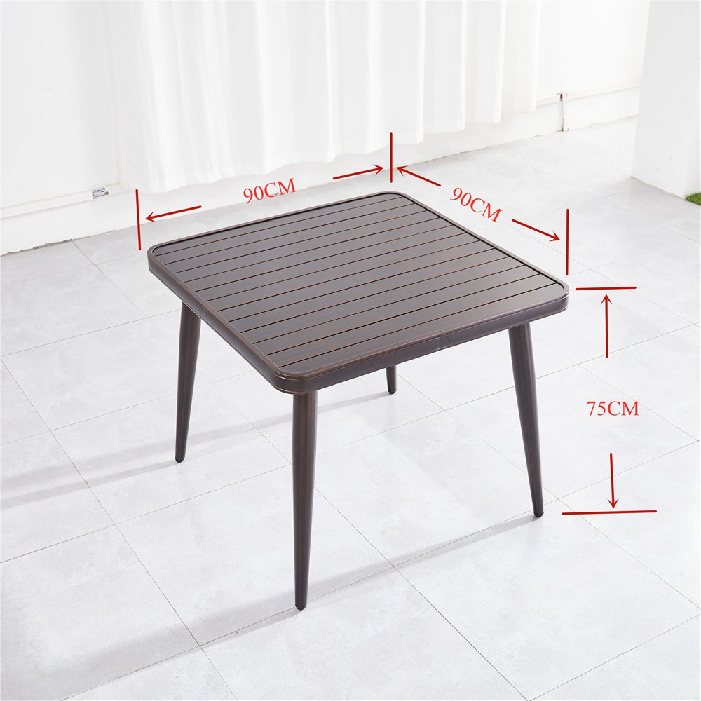 Leisure garden aluminum plastic wood table set Aluminum Light Tables Home outdoor Furniture patio Luxury Dressing Coffee Table