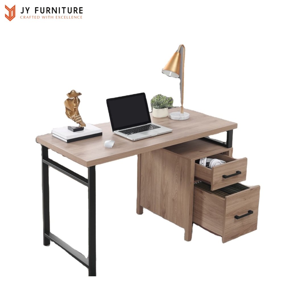 Executive Office Computer Table Storage Drawers Light Brown Desk Factory Wholesale Foshan Sale OEM Customized Wood Style
