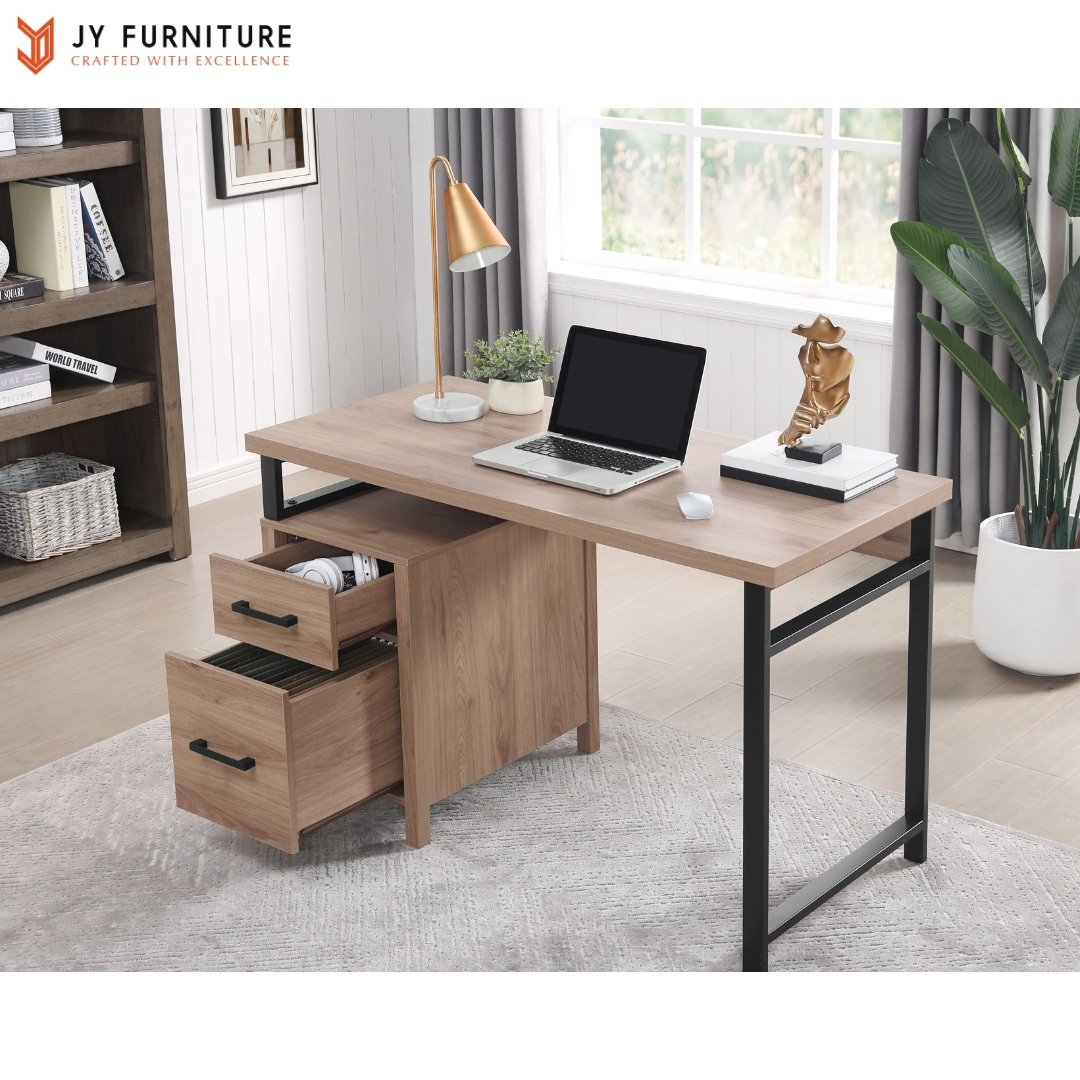 Executive Office Computer Table Storage Drawers Light Brown Desk Factory Wholesale Foshan Sale OEM Customized Wood Style