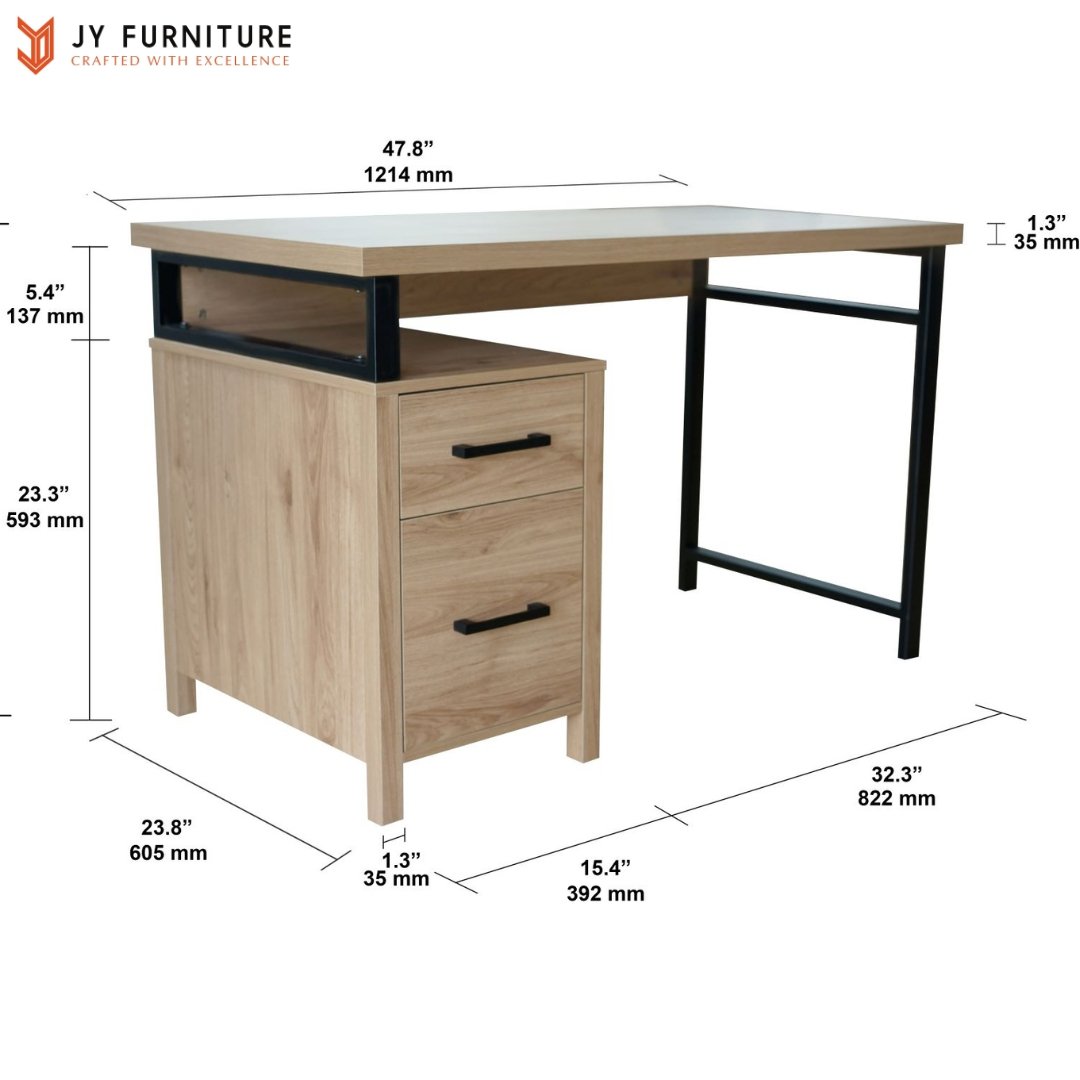 Executive Office Computer Table Storage Drawers Light Brown Desk Factory Wholesale Foshan Sale OEM Customized Wood Style