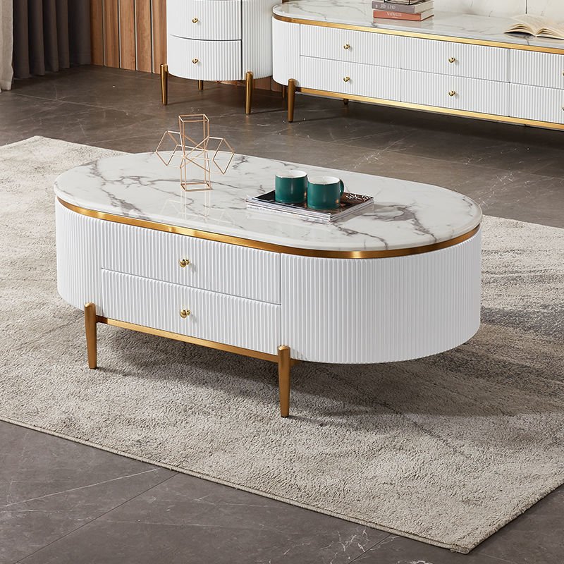 Hot Sale Hotel Coffee Table Modern Living Room Furniture Marble Top Table And Tv Stand Set Home Furniture