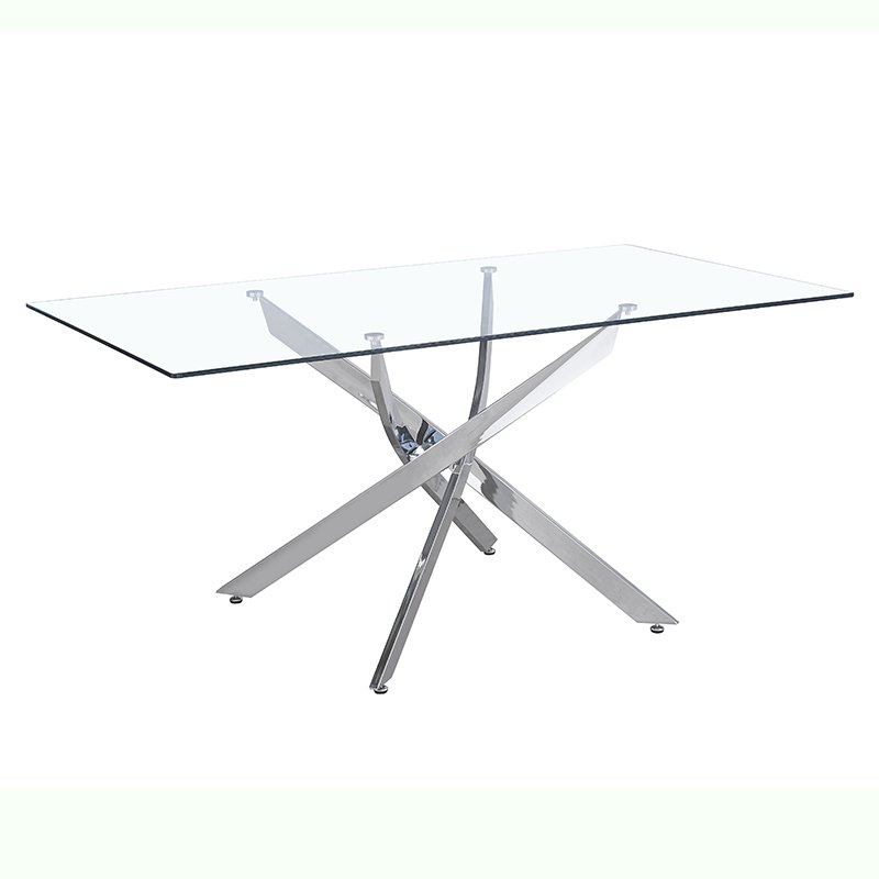 Good Quality Glass Top Banquet Dining Table and Chairs Set Modern Black 6 Seats Solid for Dining Room Set