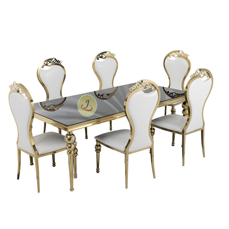 wholesale luxury banquet event hotel furniture wedding white stainless steel rectangular table