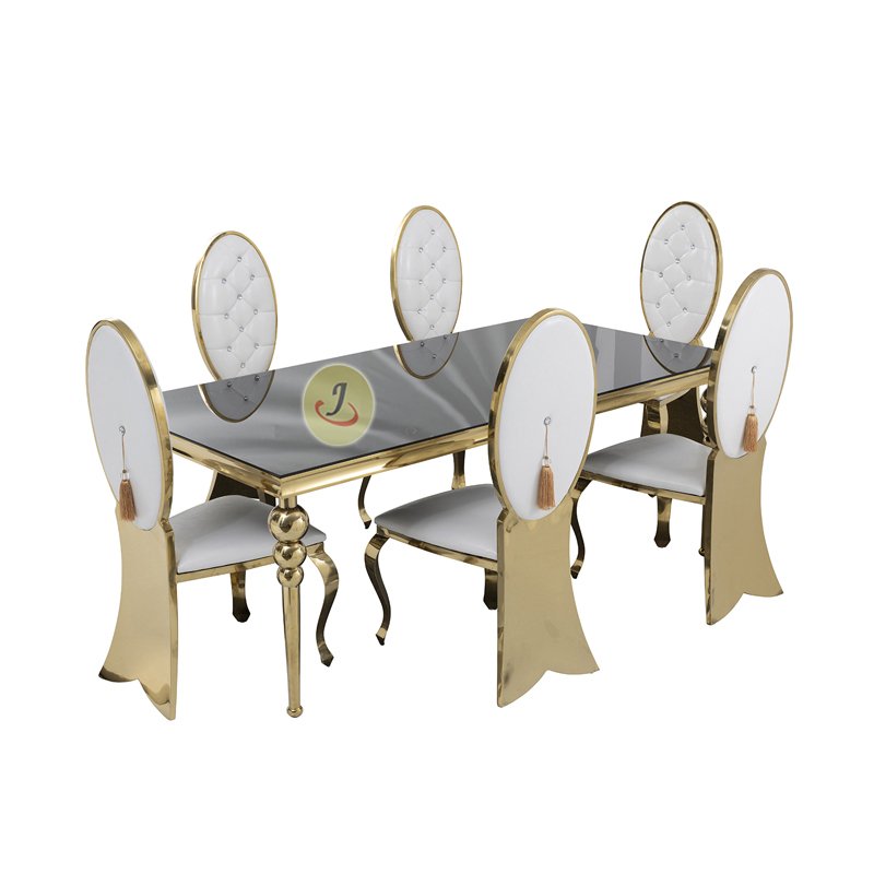 wholesale luxury banquet event hotel furniture wedding white stainless steel rectangular table