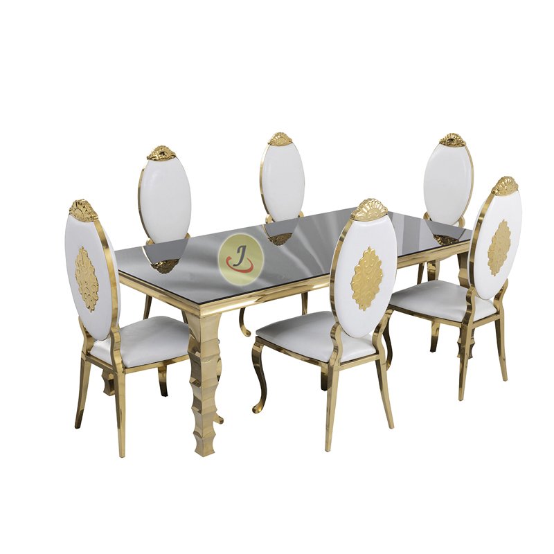 wholesale luxury banquet event hotel furniture wedding white stainless steel rectangular table