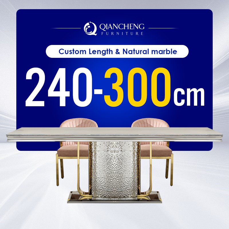 QIANCHENG foshan factory mordic modern 4 6 8 12 seat marble stone dining eettafel esstisch luxury dinning table furniture