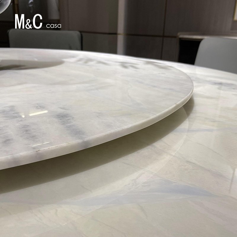 Restaurant furniture luxury round dining table restaurant furniture A table and six chairs Marble round dining table