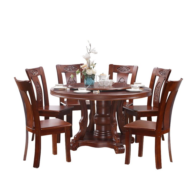 Solid Wood Dining Room Indoor Restaurant Furniture Round Dining Table