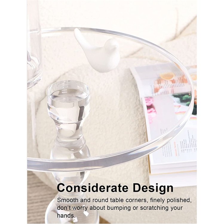 Coffee Table Acrylic Side Table Nightstand Showroom Lobby Art Gallery Decorative Acrylic End Table Round Crystal