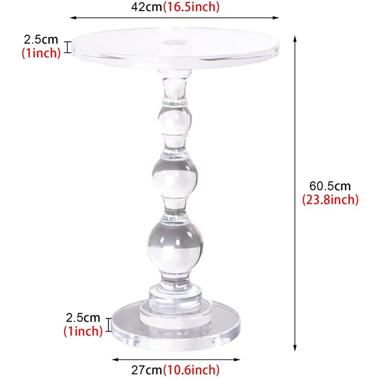 Coffee Table Acrylic Side Table Nightstand Showroom Lobby Art Gallery Decorative Acrylic End Table Round Crystal