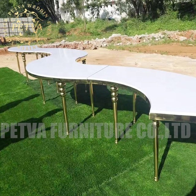 wholesale factory furniture wedding chairs and tables metal gold stainless steel hotel reception event banquet tables