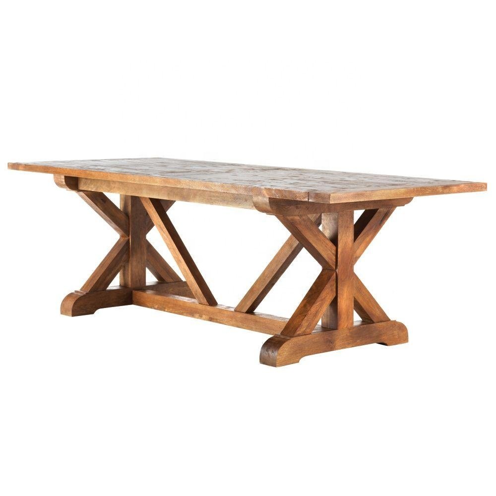 Rustic Solid Reclaimed Wood Dining Furniture Six Seater Dining Table