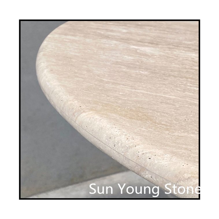 High Quality Oval Shape Marble Dining Table Travertine Stone Coffee Table