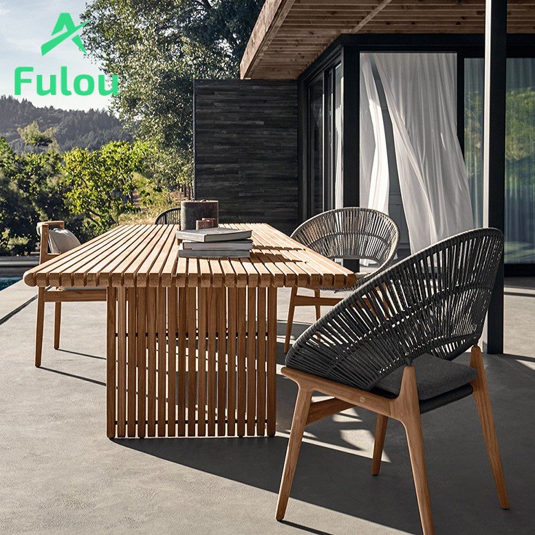 investors for hotel projects 8-Seater Teak Wooden garden dining table Outdoor Hotels & Villas hotel luggage table
