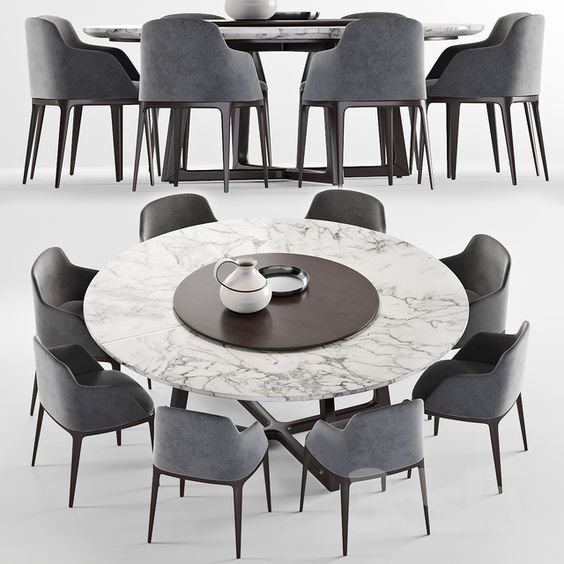 Luxury Marble Dining Table Factory Hot Sale Restaurant Furniture Home Furniture Modern Stone / Marble Kitchen Hotel Apartment