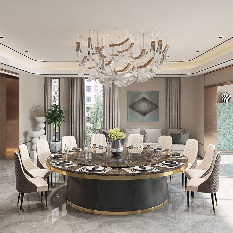 Electric Large Big Round Luxury Hotel Restaurant Dining Table