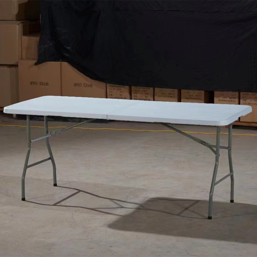 Stylish white folding table dining foldable table banquet party picnic camping plastic folding table and chair for events
