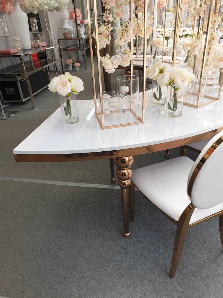 Banquet hall s shape stainless steel big round dining table for wedding