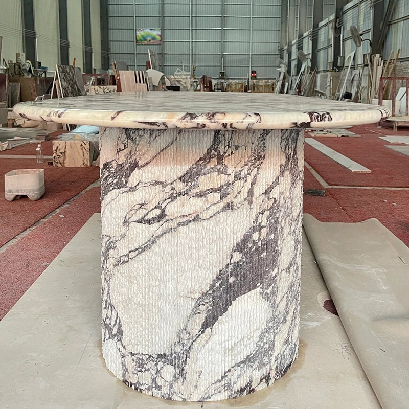 Customized Size Italian Natural Stone Calacatta Viola Marble Dining Table for Villa Living Room Dining Room