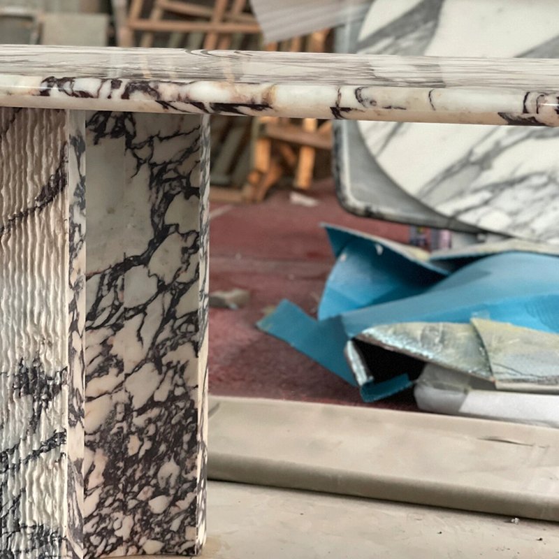 Customized Size Italian Natural Stone Calacatta Viola Marble Dining Table for Villa Living Room Dining Room