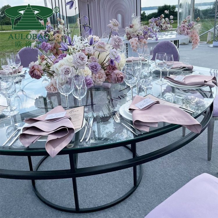 Black metal frame round high top glass dining restaurant table and chairs