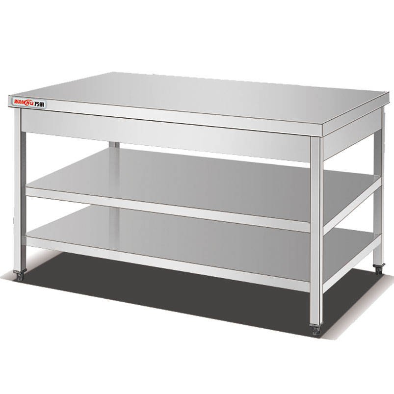 Stainless Steel Kitchen Food Prep Operation Work Table With Mid Bottom Shelf manufacturer Commercial Work Table