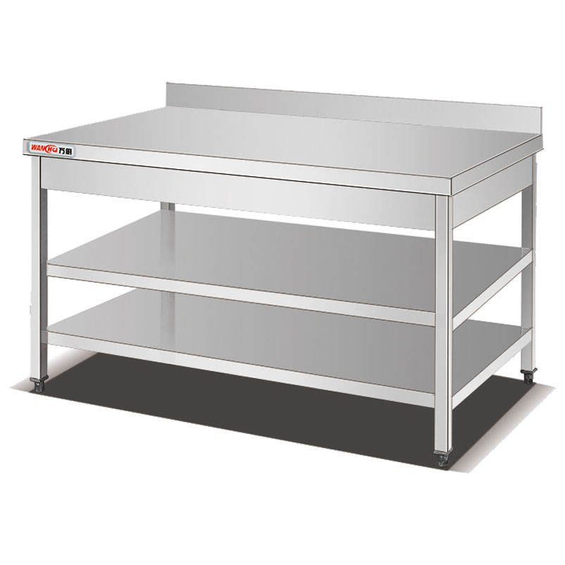 Stainless Steel Kitchen Food Prep Operation Work Table With Mid Bottom Shelf manufacturer Commercial Work Table