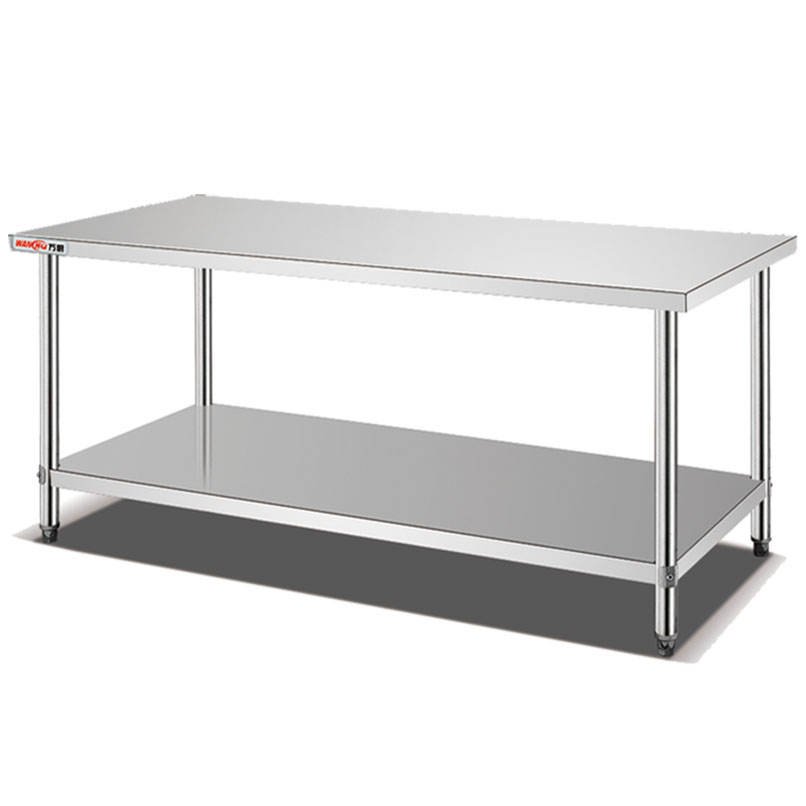 Stainless Steel Kitchen Food Prep Operation Work Table With Mid Bottom Shelf manufacturer Commercial Work Table
