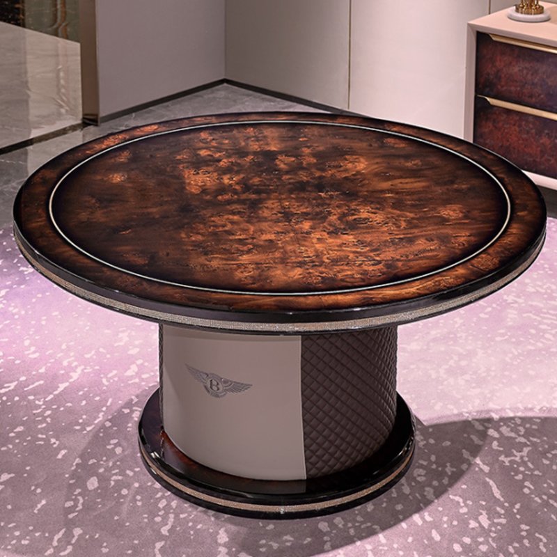 Italian Design Luxury 4-Seater round Dining Table and Chair Set Modern Style High-End Marble Table for Kitchen and Dining Room