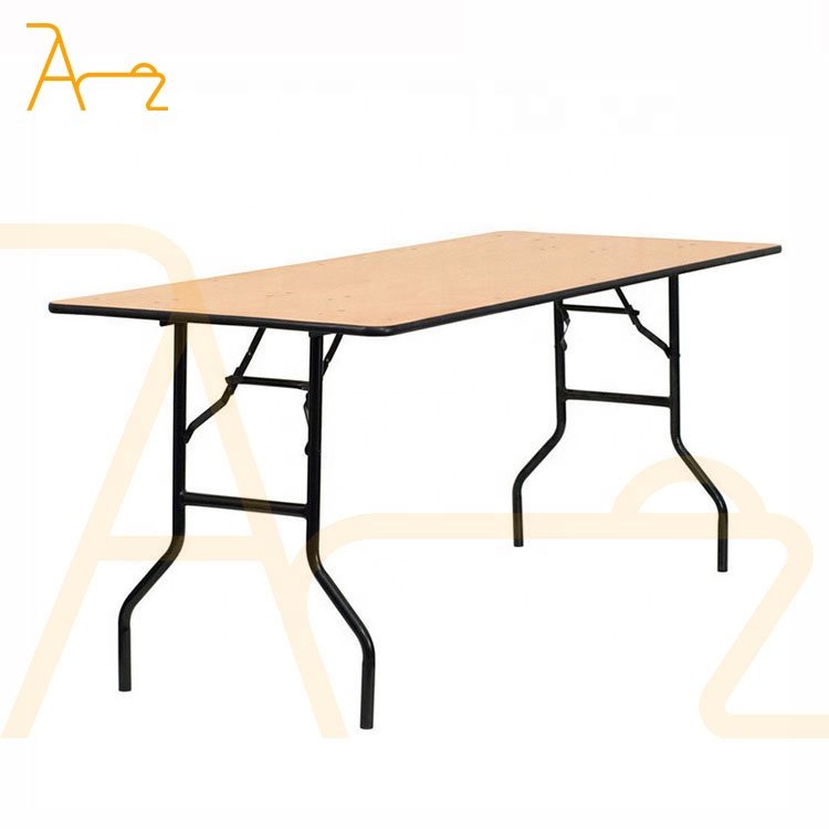 Wholesale cheap wood rectangular folding dinning table restaurant buffet banquet party wedding tables for events