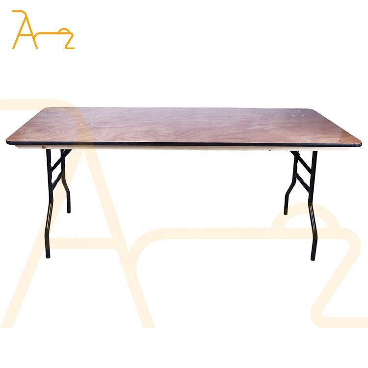 Wholesale cheap wood rectangular folding dinning table restaurant buffet banquet party wedding tables for events