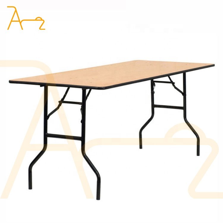 Wholesale cheap wood rectangular folding dinning table restaurant buffet banquet party wedding tables for events