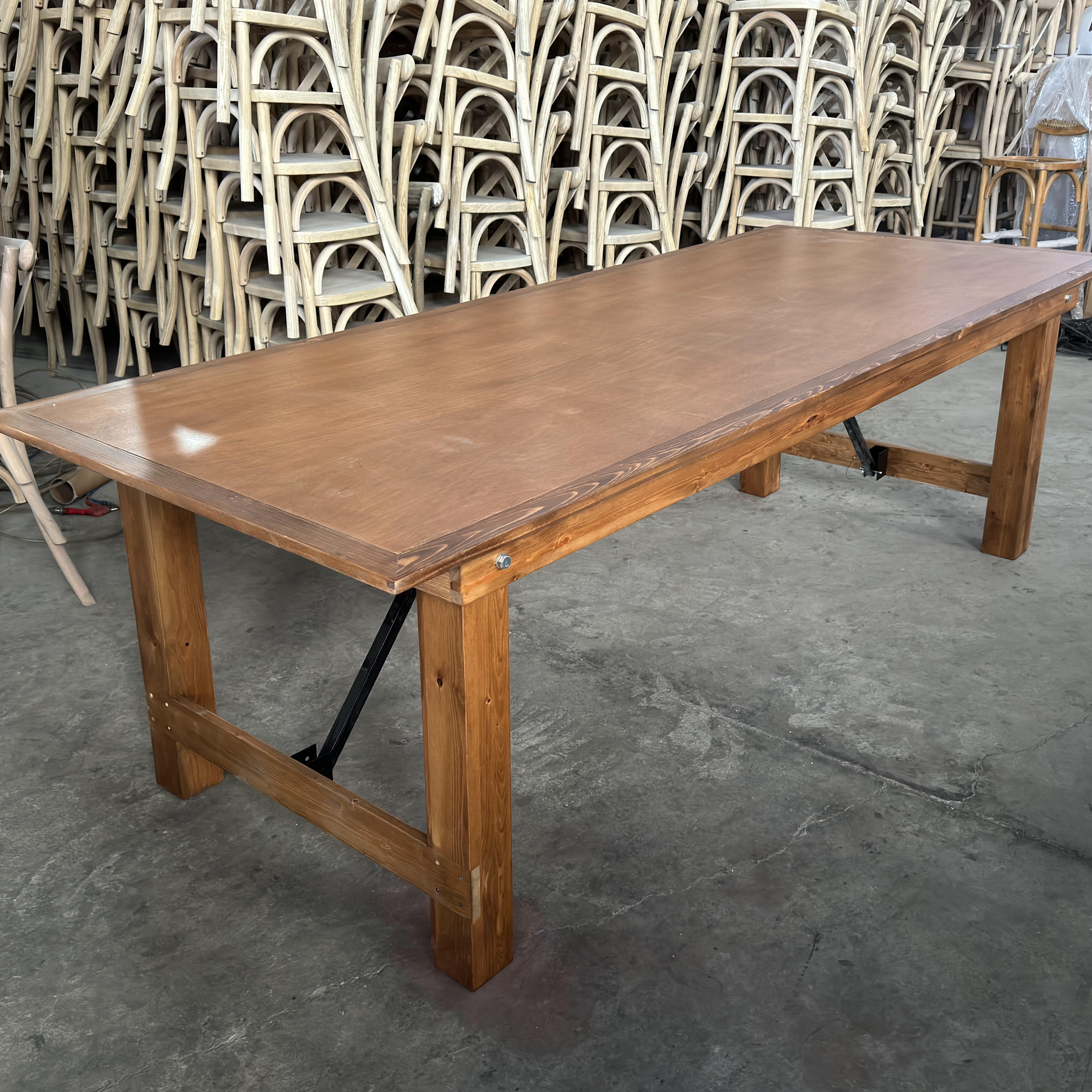 Hot Sale Antique Solid Wood Folding Farm Table for Banquet Wedding Dining Events