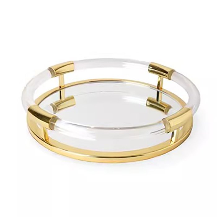 High Quality Morris Gold Stainless Steel Home Table Decoration Storage Tray Hotel Restaurant Acrylic Service Tray