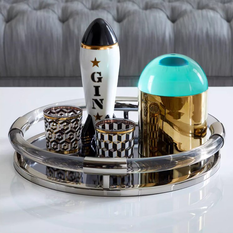High Quality Morris Gold Stainless Steel Home Table Decoration Storage Tray Hotel Restaurant Acrylic Service Tray