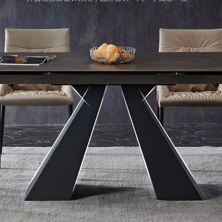 Italian very simple rock plate table Multi-functional telescopic table home modern simple dining table