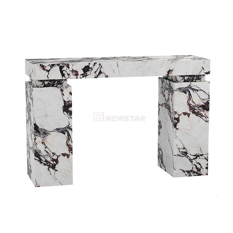 Wholesale project restaurant dining table natural elegant marble polished calacatta violar modern marble dining room table