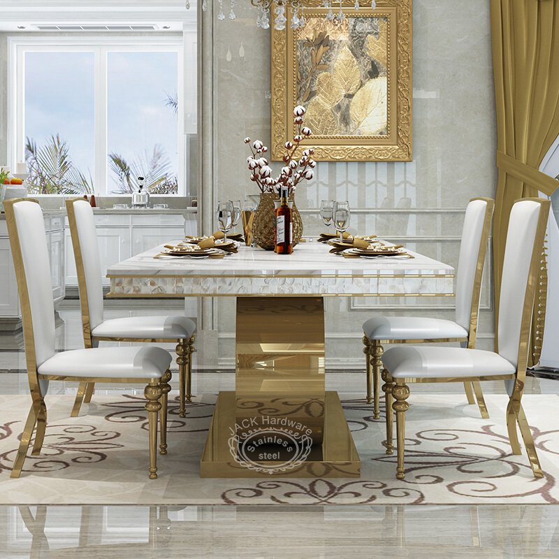 suppliers luxury gold Factory Wholesale Price New product Hot Sale Luxury Dining Modern Furniture Dining Table