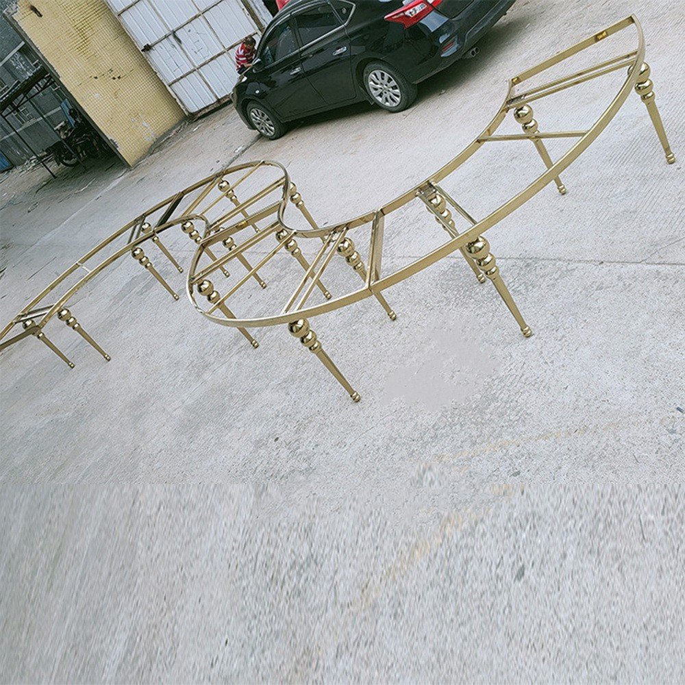 Luxury stainless steel moon table half round hotel event S shape Serpentine wedding table