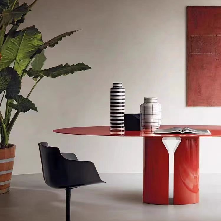Modern Light Luxury Dining Table Stone Top Designer Oval Minimalist Kitchen Dining Room Home Furniture Dining Table