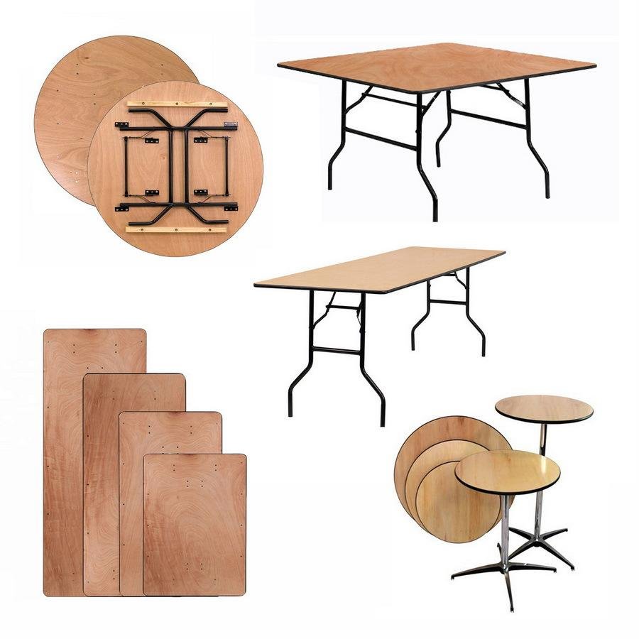 Factory wholesale Plywood Wedding Party Folding Wooden Fireproof Board Tables