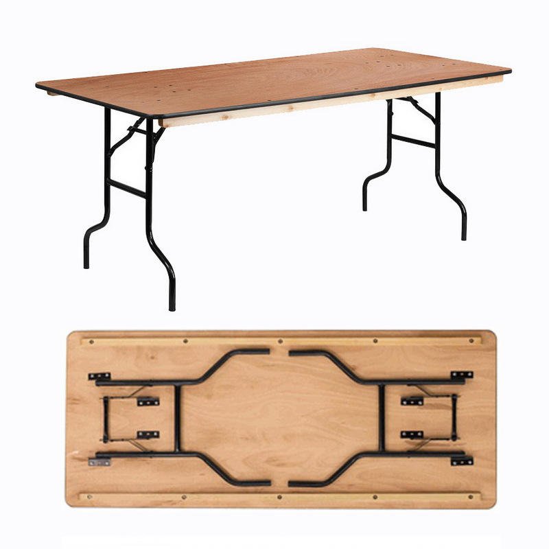 Factory wholesale Plywood Wedding Party Folding Wooden Fireproof Board Tables