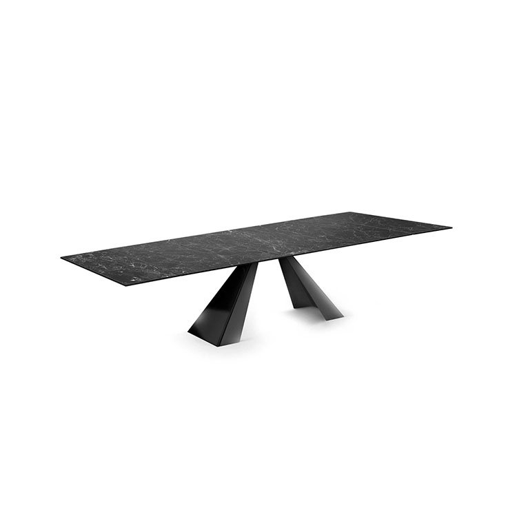 contemporary black white ceramic top metal legs large 8 person extending dining table