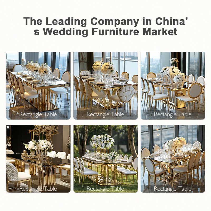 High-quality Couple Stainless Steel Wedding Table for Bride and Groom Wedding Rental Furniture