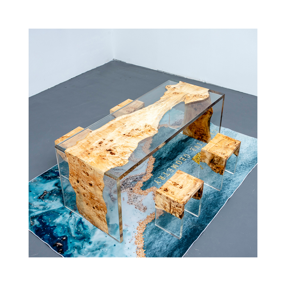 table Top Epoxy Wholesale Modern Outdoor Furniture Custom River table Resin Epoxy Wood Restaurant Dining table