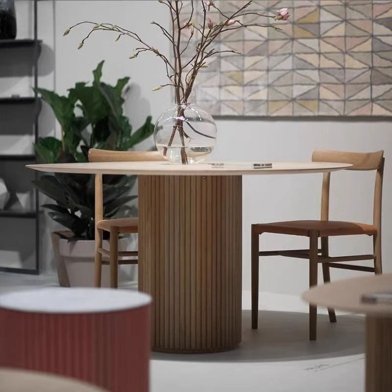 Solid Wood Furniture Round Table Dining Room Table Nordic Simple Small Apartment Vintage Round Table